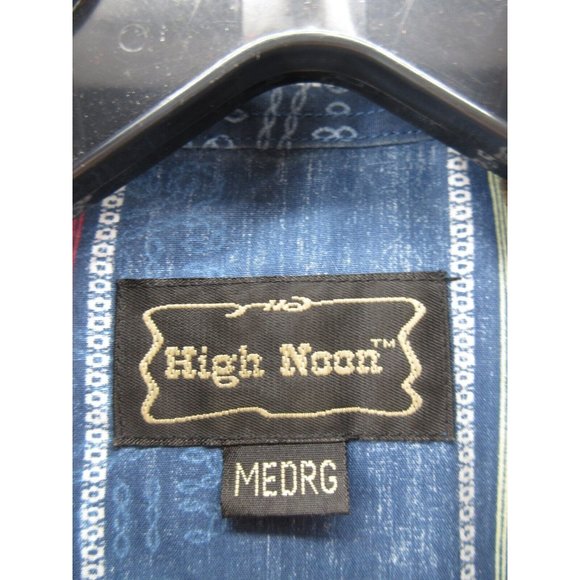 VINTAGE High Noon Shirt Medium Western Pearl Snap Striped Cowboy 90s - Picture 8 of 10